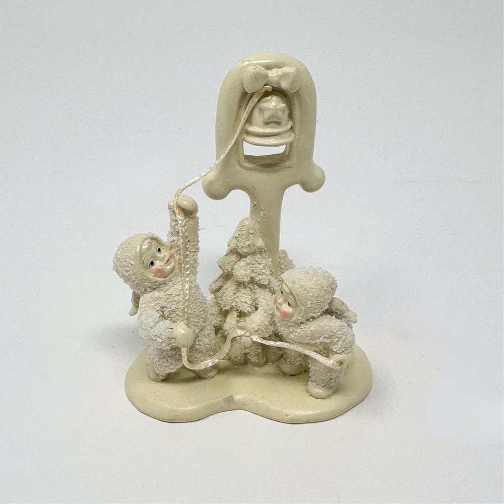 Department 56 Snowbabies Ringing the Bell Figurine Bisque Porcelain Christmas